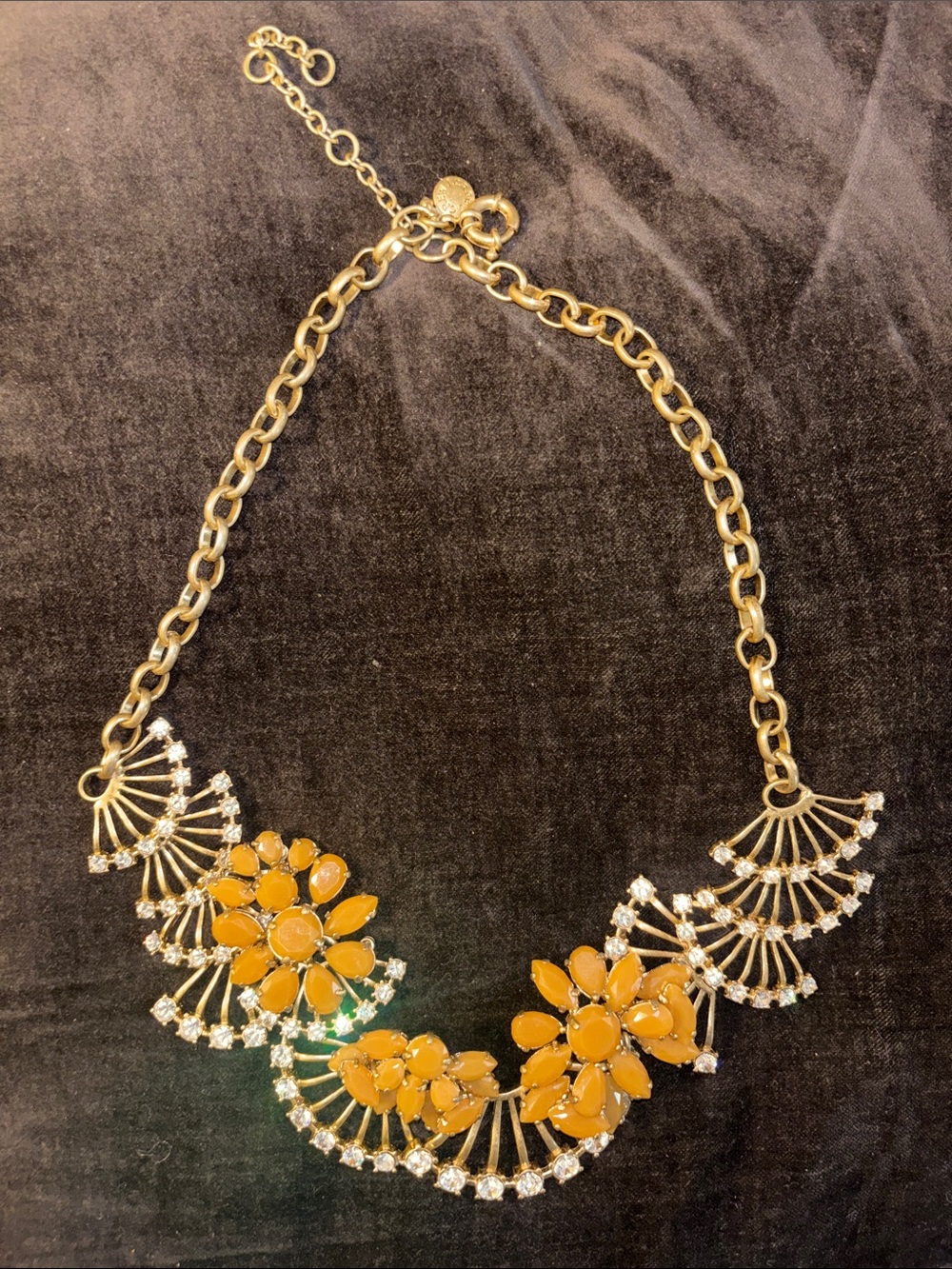 J. Crew Gold Floral Statement Necklace